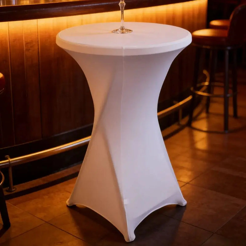 Mantel elástico para decoración de bodas, funda para mesa de cóctel, licra elástica, mesa alta, hotel, fiesta de cumpleaños, varios colores