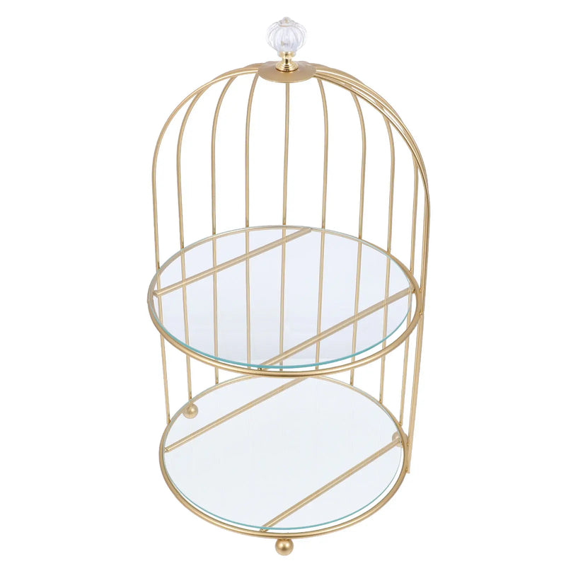 Présentoir Cage Dorée Gâteau Mariage