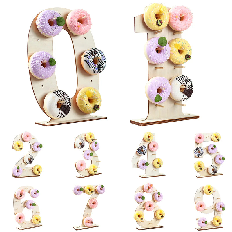 Présentoir Donuts Bois Fête Enfant