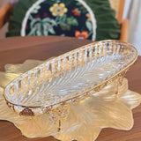 Plateau Dessert Cristal Doré Mariage