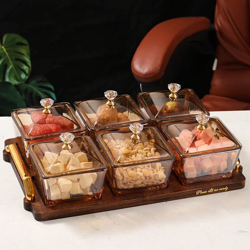 Boîte Fruits Secs Verre Compartiments