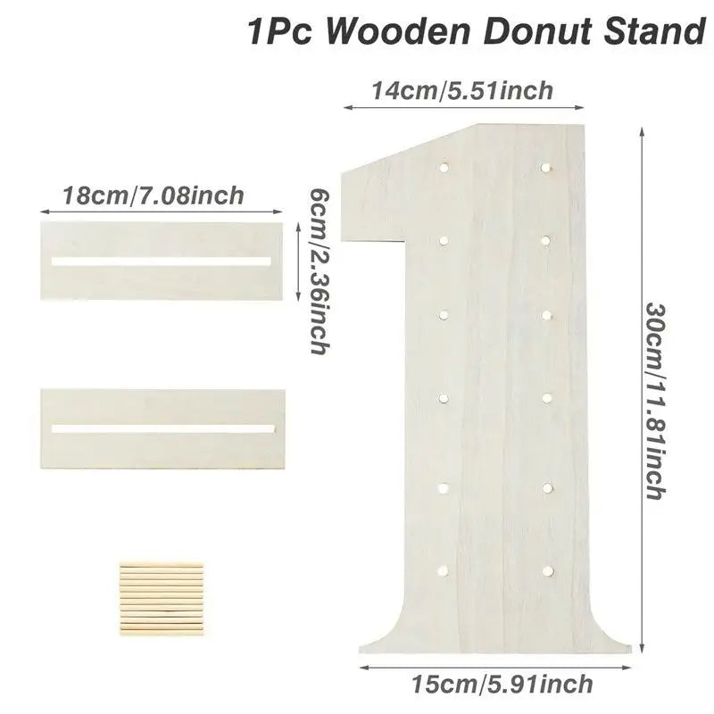 Présentoir Donut en Bois Numéroté