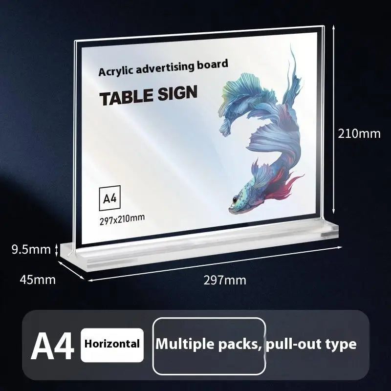 Soporte de acrílico para carteles A4/A5/A6, expositor de sobremesa, soporte para etiquetas de precio, expositor para menús, soporte para restaurantes