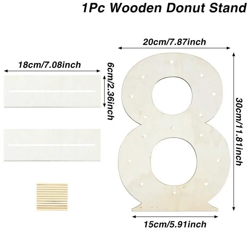 Présentoir Donut en Bois Numéroté