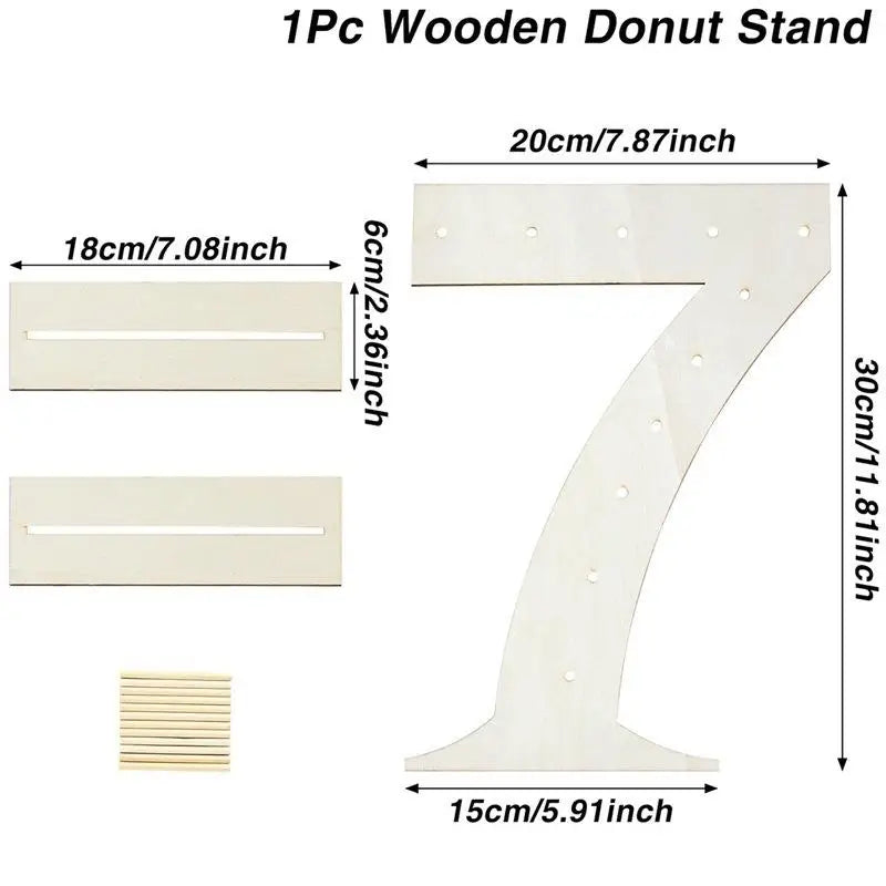 Présentoir Donut en Bois Numéroté