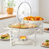 Chauffe-Plat Blanc 5QT Couvercle Verre Buffet Pro – déco table bar à bonbons mariage
