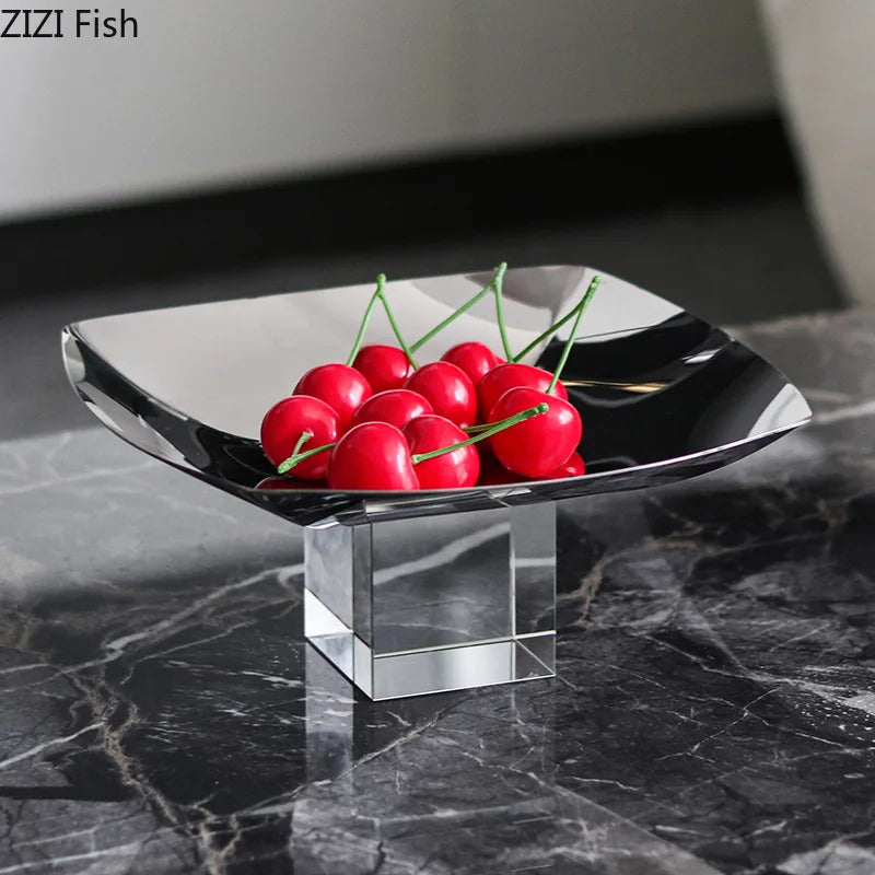 Coupe Fruits Métal Base Cristal