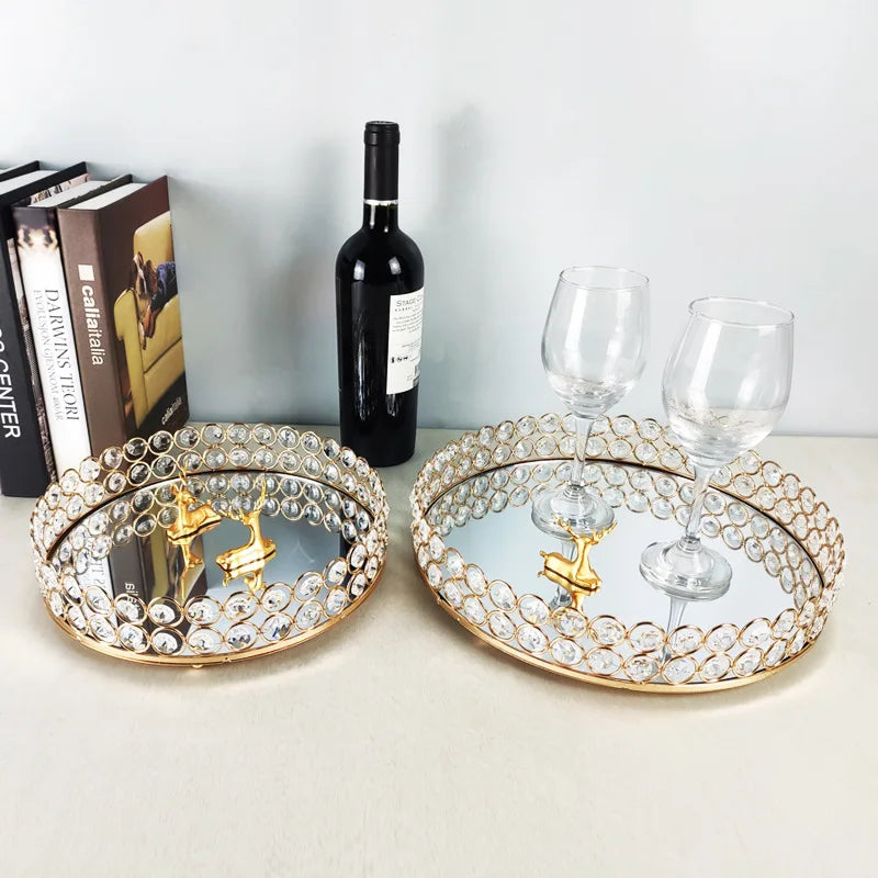 Plateau Verre Perles Mariage Gâteau