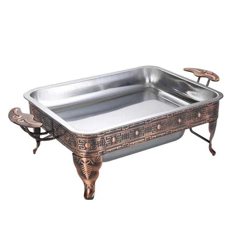 Chauffe-Plat de Table Rectangulaire Inox à Alcool