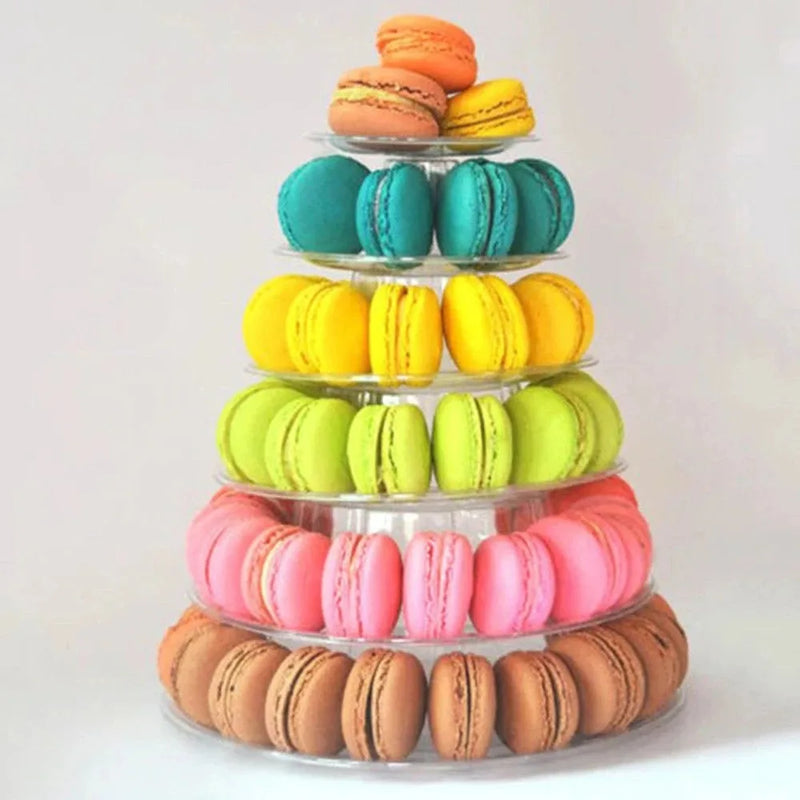 Présentoir Macarons Pyramide 6 Étages Mariage – présentoir buffet mariage chic