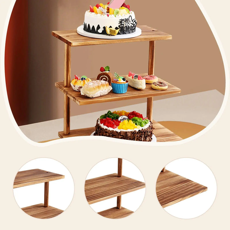 Présentoir Cupcakes Bois Rustique Buffet