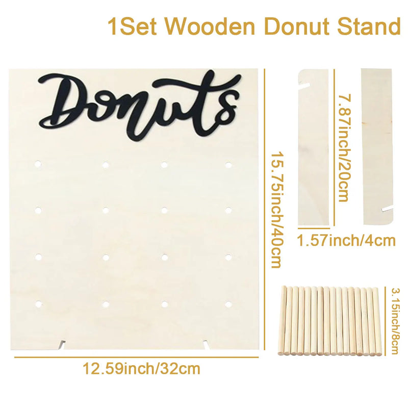 Présentoir Donuts Bois Fête Enfant