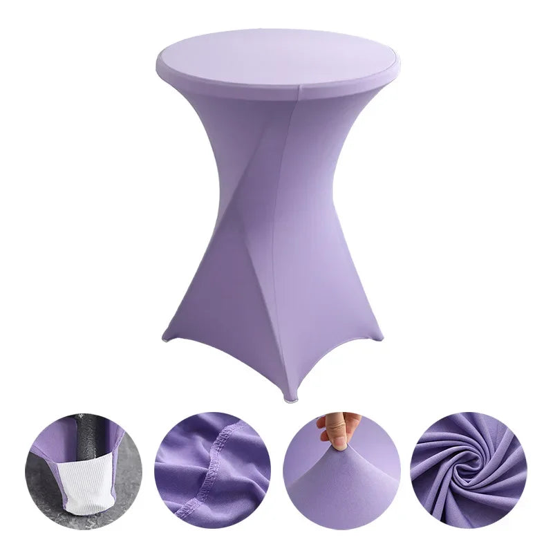 Mantel elástico para decoración de bodas, funda para mesa de cóctel, licra elástica, mesa alta, hotel, fiesta de cumpleaños, varios colores
