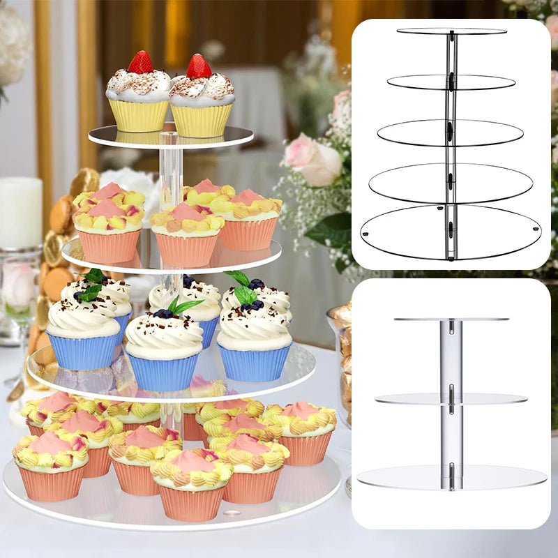 Présentoir Cupcakes Rond 3 à 5 Niveaux