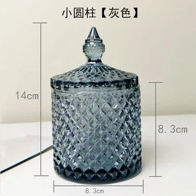 Copa de cristal para dulces, estilo europeo creativo con tapa, tarro para dulces, bandeja, cubo para dulces, tarro de almacenamiento, decoración creativa para sala de estar