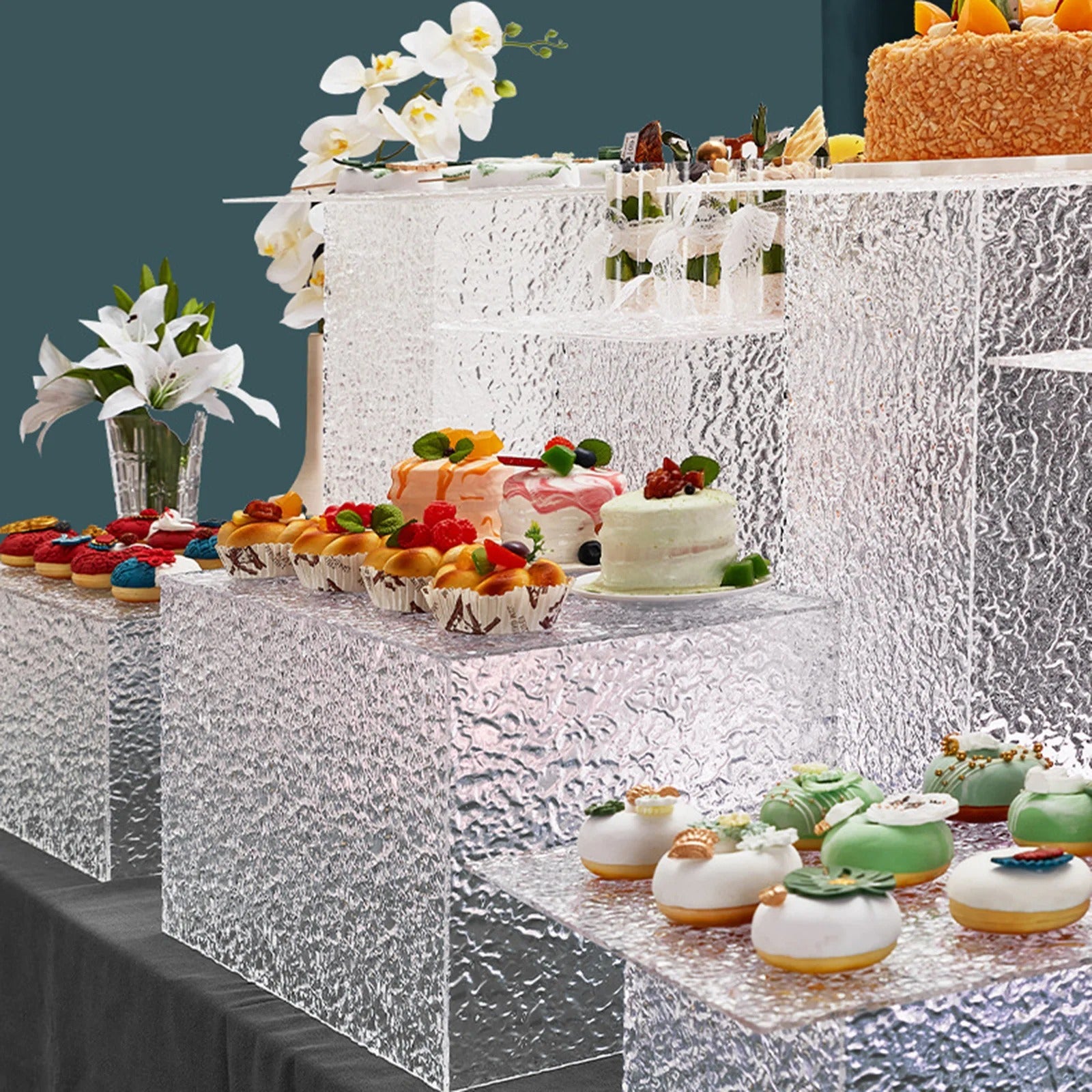 Présentoir buffet transparent effet glaçon – présentoir buffet