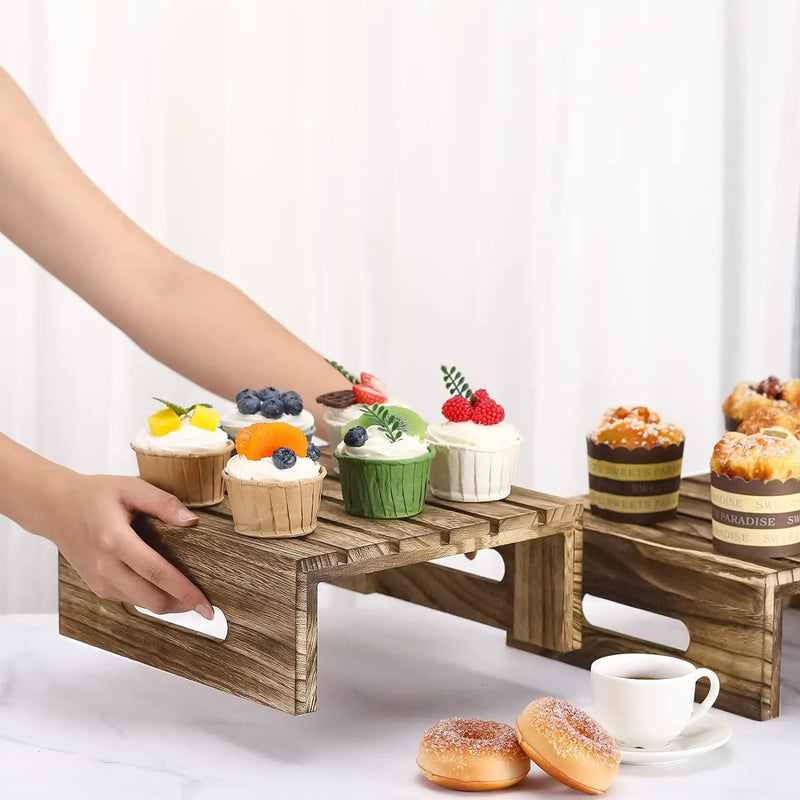 Présentoir buffet bois – déco table bar à bonbons mariage