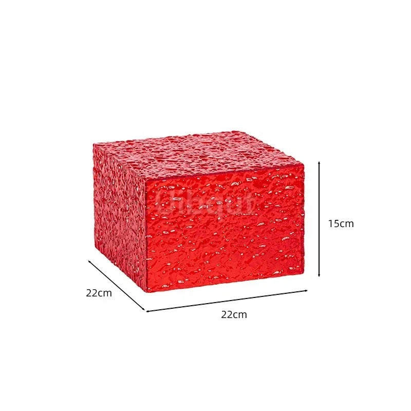 Presentoir buffet rouge effet glaçon – présentoir boutique pâtisserie vitrine