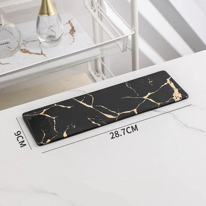 Plateau en marbre noir 28cm