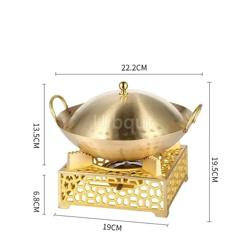 Chauffe plat cuivre 22cm – vue détaillée matière et finition