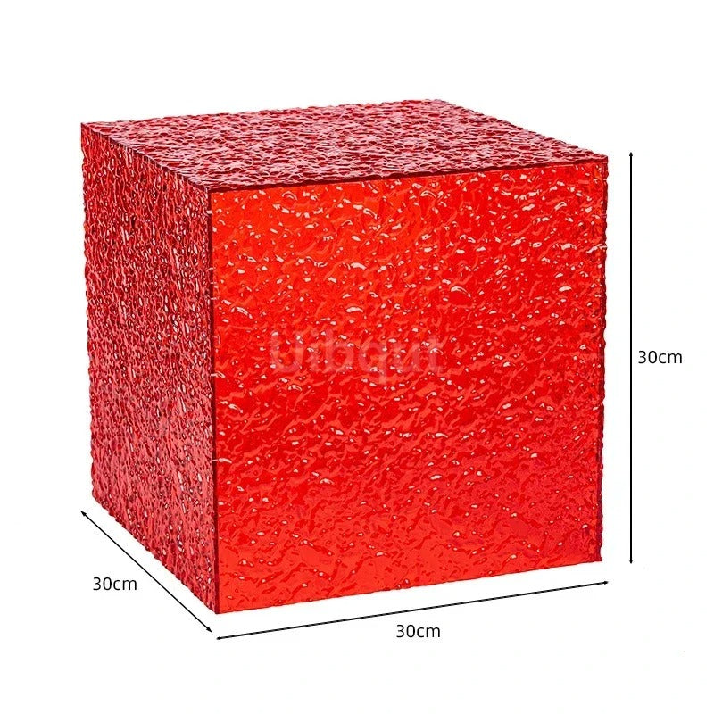 Presentoir buffet rouge effet glaçon – support service buffet haut de gamme
