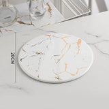 Plateau en marbre rond blanc 20cm – accessoire buffet traiteur événement