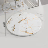 Plateau en marbre rond blanc 25cm – présentation buffet anniversaire et baptême