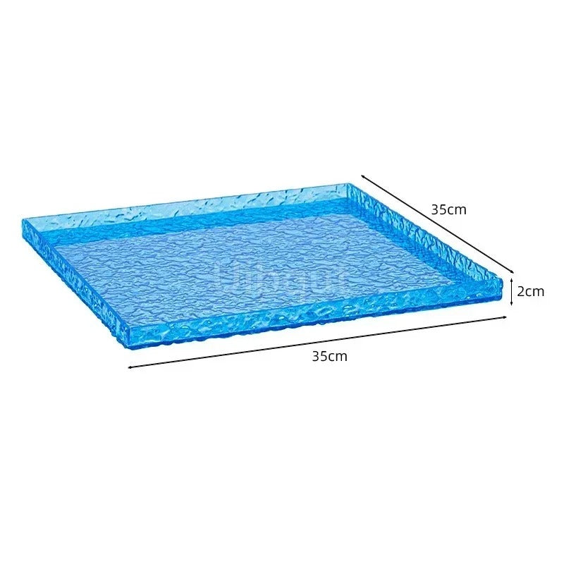 Présentoir buffet bleu effet glaçon – mise en situation buffet de mariage