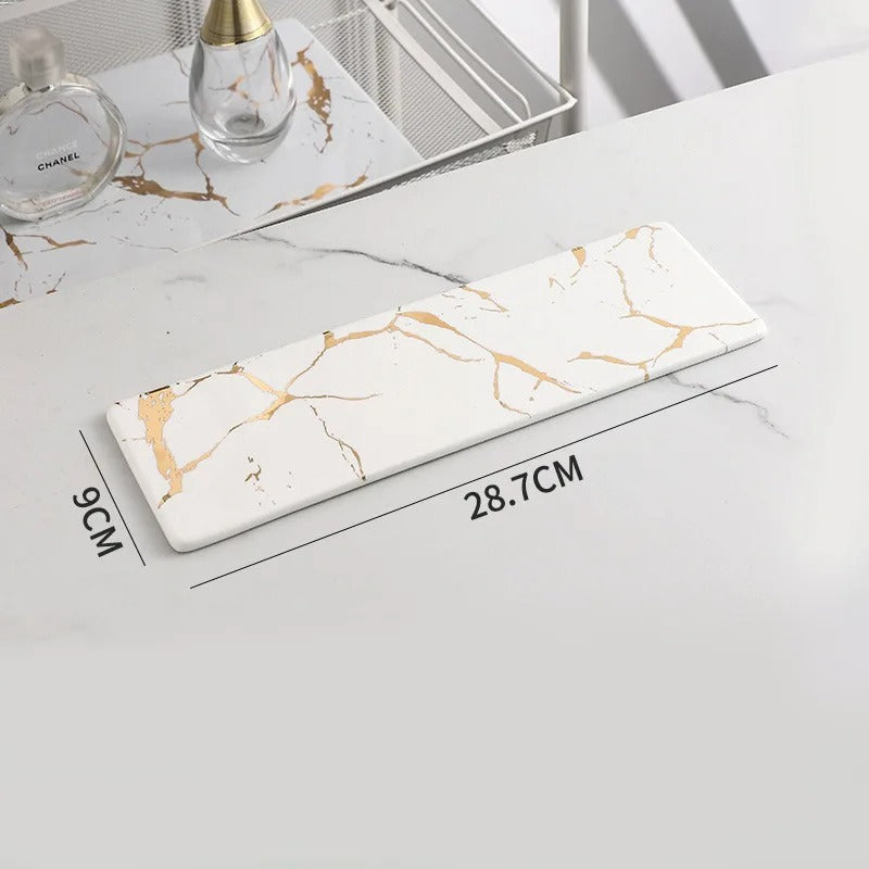 Plateau en marbre blanc 28cm