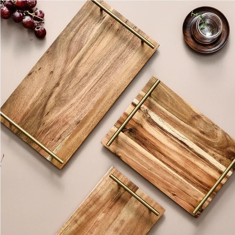 Plateaux apéritif en bois 30cm – élément déco fête prénatale