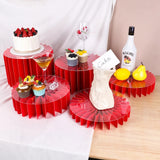 Présentoir buffet en papier rouge – accessoire buffet de réception luxueux