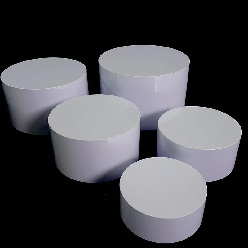 Présentoir acrylique blanc rond – équipement professionnel pour traiteur