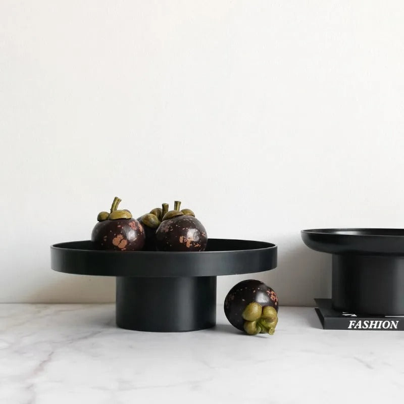 Présentoir gâteau rond noir