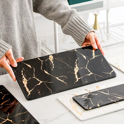 Plateau en marbre noir 35cm