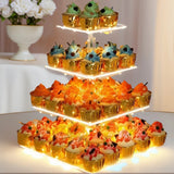 Présentoir cupcake lumineux 3 étages – support service buffet haut de gamme