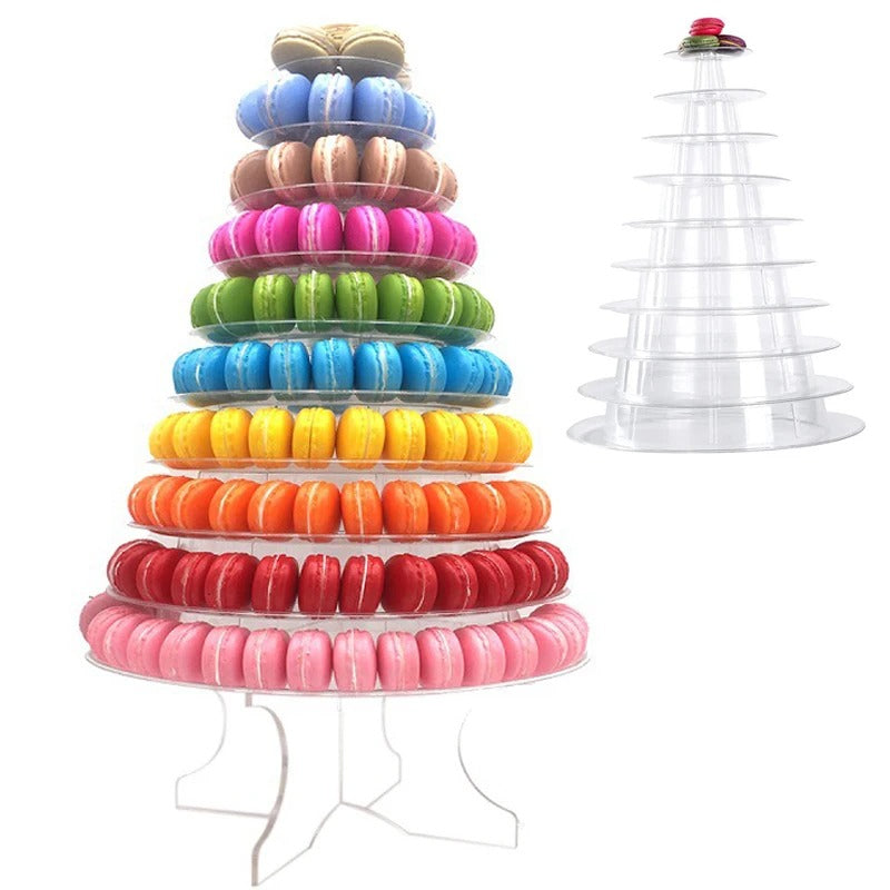 Présentoir macaron mariage rond – présentation buffet anniversaire et baptême