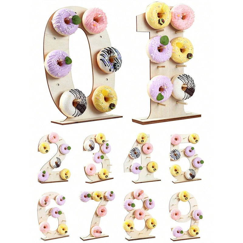 Présentoir donuts chiffre – ambiance mariage romantique et raffinée