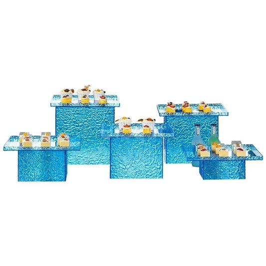 Présentoir buffet bleu effet glaçon