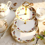 Présentoir cupcake porcelaine fleuri – élément déco fête prénatale