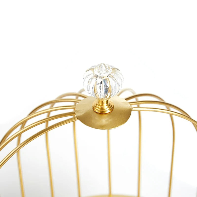 Présentoir gâteau cage oiseau marbre noir