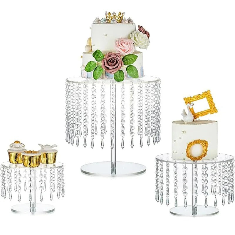 Presentoir gâteaux acrylique cristal – présentation buffet anniversaire et baptême