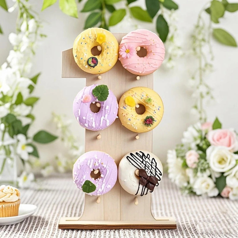 Présentoir donuts chiffre – présentoir buffet mariage chic