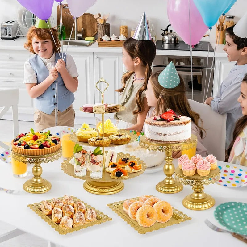 Présentoir buffet doré – déco mariage et fête d'anniversaire