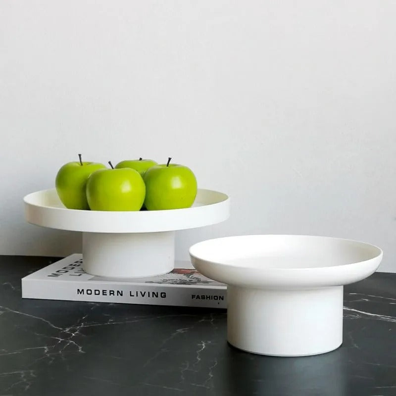 Présentoir gâteau rond blanc