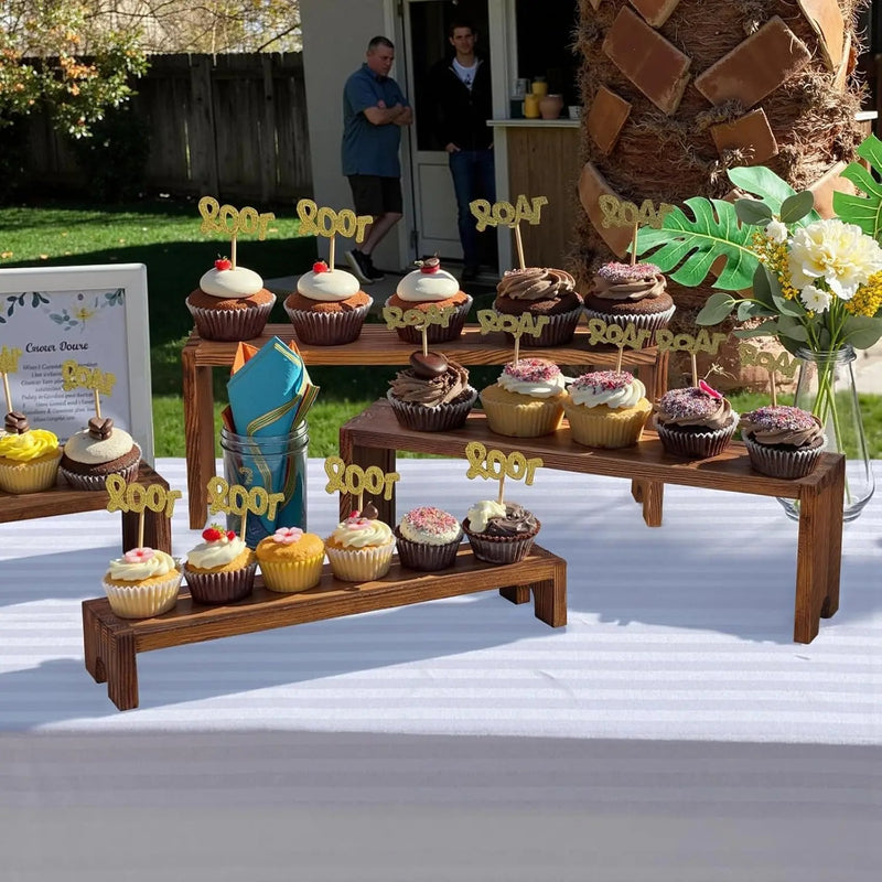 Présentoir cupcake en bois – support service buffet premium