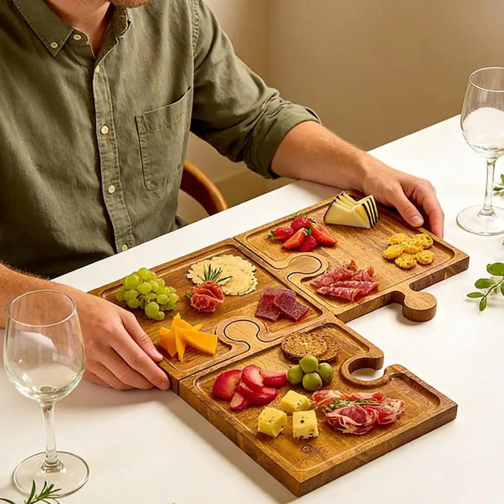 Plateau Apéritif Puzzle en Bois