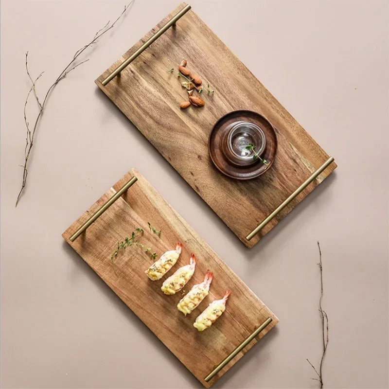 Plateaux apéritif en bois 30cm – présentation bar à bonbons et table sucrée