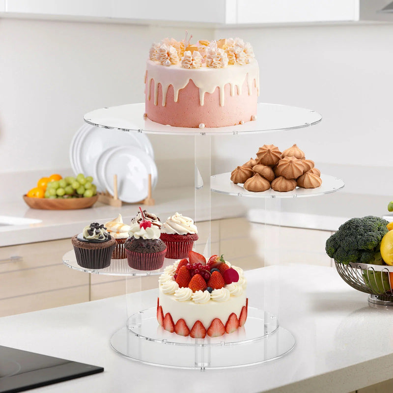 Présentoir gâteau lumineux – ambiance mariage romantique et raffinée