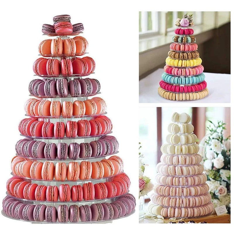 Présentoir macaron mariage rond – accessoire buffet de réception luxueux