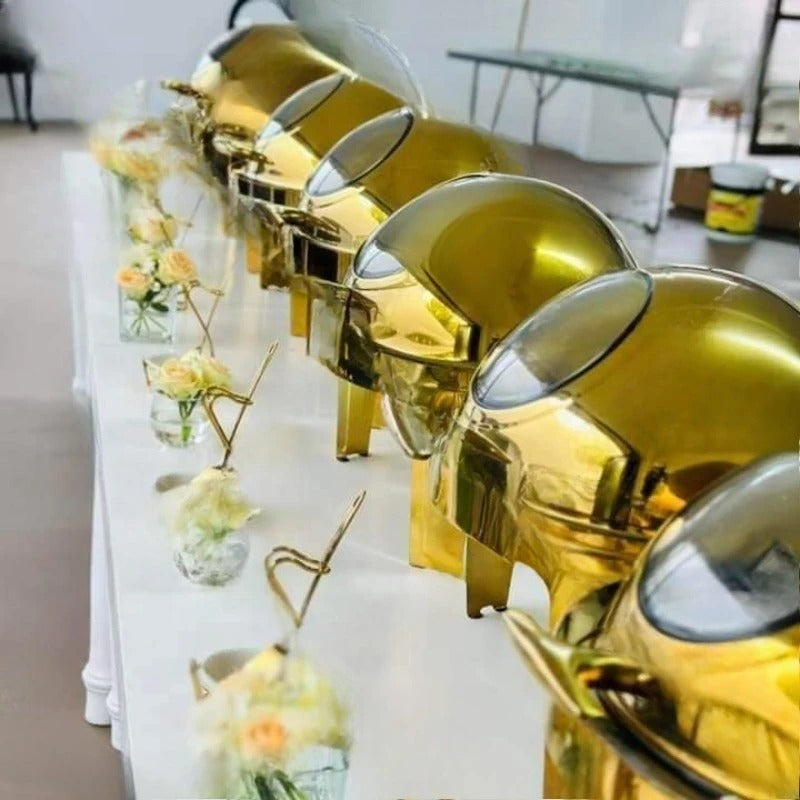 Chauffe plat doré 6L – art de la table réception raffinée